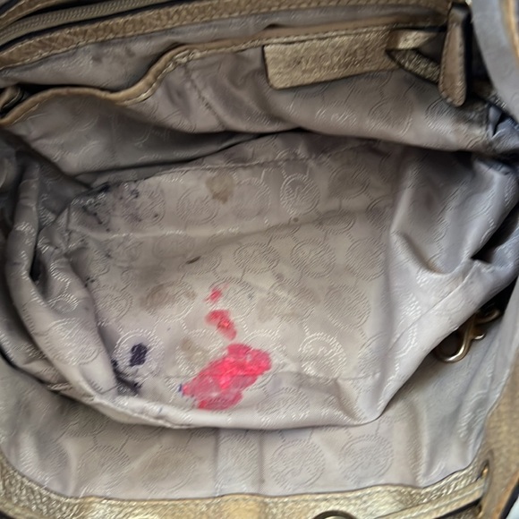 Michael Kors Leather Bucket Shoulder Bag Gold - Picture 13 of 16